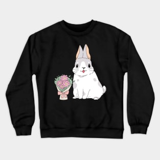 Bunny With Flower bouquet Crewneck Sweatshirt